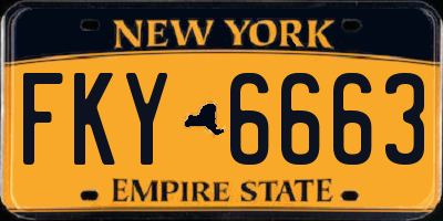 NY license plate FKY6663