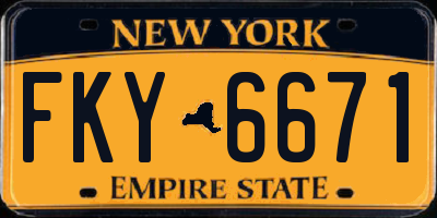 NY license plate FKY6671