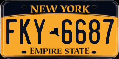 NY license plate FKY6687