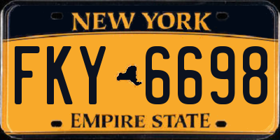 NY license plate FKY6698