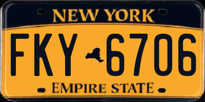 NY license plate FKY6706