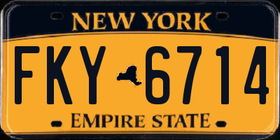 NY license plate FKY6714