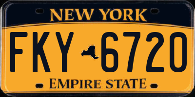 NY license plate FKY6720