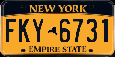 NY license plate FKY6731