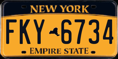 NY license plate FKY6734