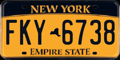 NY license plate FKY6738