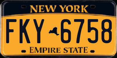 NY license plate FKY6758