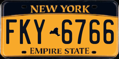 NY license plate FKY6766
