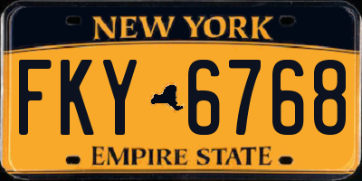 NY license plate FKY6768