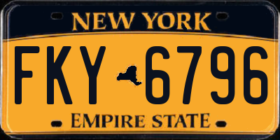 NY license plate FKY6796