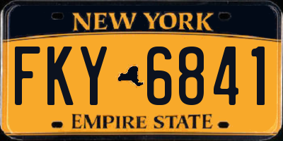 NY license plate FKY6841