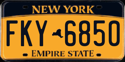 NY license plate FKY6850