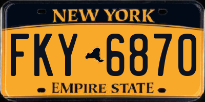 NY license plate FKY6870
