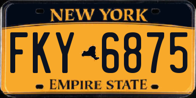 NY license plate FKY6875