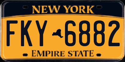 NY license plate FKY6882
