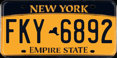 NY license plate FKY6892