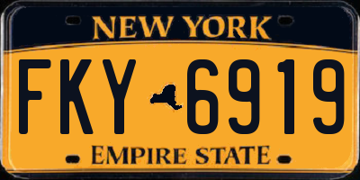 NY license plate FKY6919