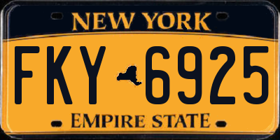NY license plate FKY6925