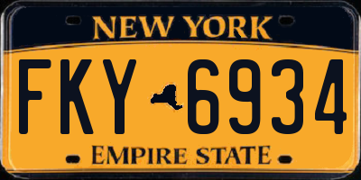 NY license plate FKY6934