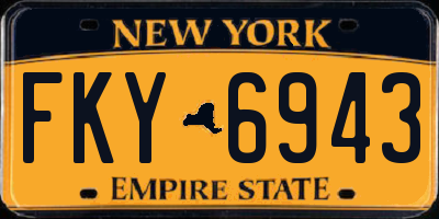NY license plate FKY6943