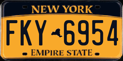 NY license plate FKY6954