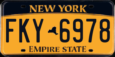 NY license plate FKY6978