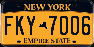 NY license plate FKY7006