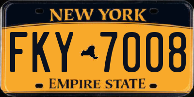NY license plate FKY7008