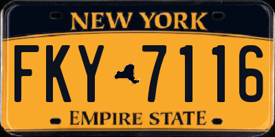 NY license plate FKY7116