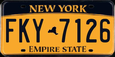 NY license plate FKY7126
