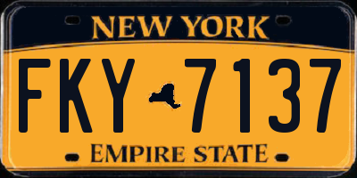 NY license plate FKY7137