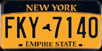 NY license plate FKY7140