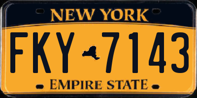 NY license plate FKY7143