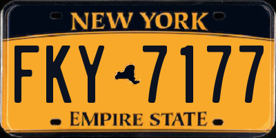 NY license plate FKY7177