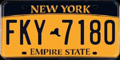 NY license plate FKY7180