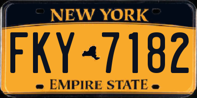 NY license plate FKY7182