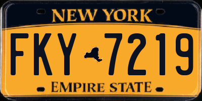 NY license plate FKY7219
