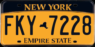 NY license plate FKY7228