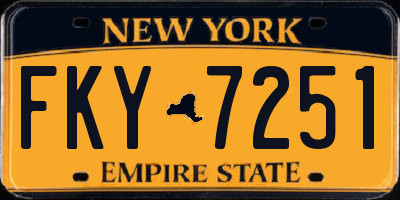 NY license plate FKY7251
