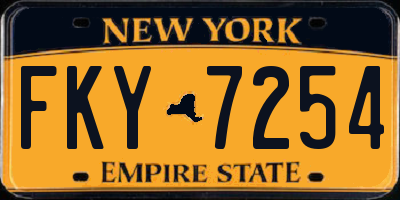 NY license plate FKY7254