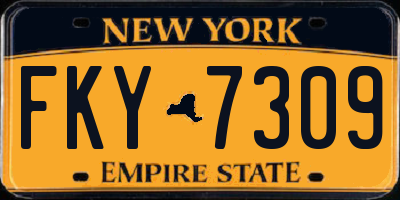 NY license plate FKY7309