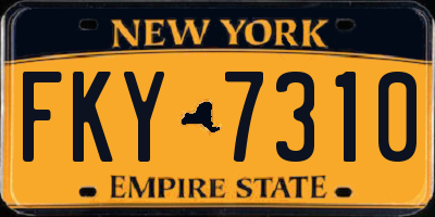 NY license plate FKY7310