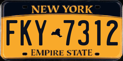 NY license plate FKY7312
