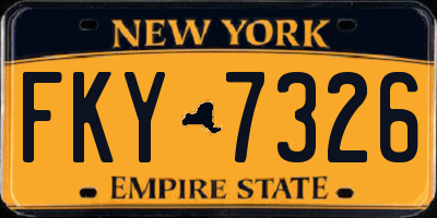NY license plate FKY7326