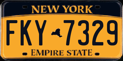 NY license plate FKY7329