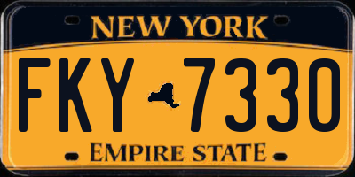 NY license plate FKY7330