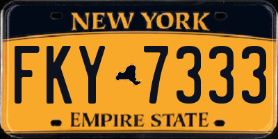 NY license plate FKY7333