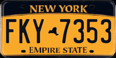 NY license plate FKY7353