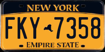 NY license plate FKY7358