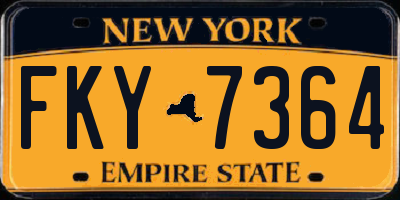 NY license plate FKY7364
